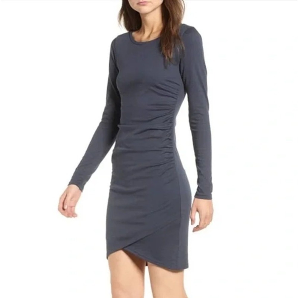 Leith Crossover Front Ruched Bodycon Dress